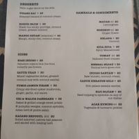 Menu at Indigo Herbal Kitchen in Ubud