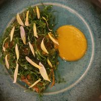 Roasted jackfruit with coconut sauce at MUYU in Puerto Baquerizo Moreno