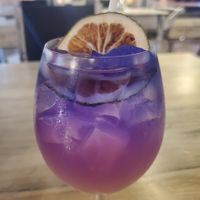Pretty cocktail!  I think it was called octopus ink at MUYU in Puerto Baquerizo Moreno