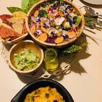 amazing salad and colorful tortillas at MUYU in Puerto Baquerizo Moreno