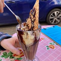 Vegan sundae  at Delphine's Diner in Aldeburgh