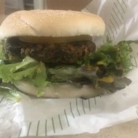 The Vegan Burger 💚 at Delphine's Diner in Aldeburgh