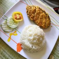 Salmon steak at Namaskar Vegetarian Restaurant in Puerto Princesa