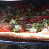 Cheese-less pizza, the only option for a vegan slice in this place. at Marinara Pizza in New York City