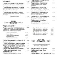 La carta vegana (agosto 2021) at Mondo Italiano in Murcia