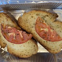 Vegan garlic bread  at Oniro Art Meze in Rhodes