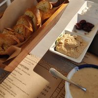 Bread, hummus & olives at Oniro Art Meze in Rhodes