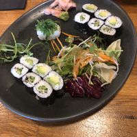 Vegan mixed platter   at Ebisu in Weston-super-mare