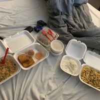 Amazing portions. Complementary salad and soup.  at Pa Lian Burmese in Wheaton