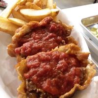 The Italian Coronary!! So delicious cheesy meaty and amazing!!! at Plant Based Mafia in Palm Beach Gardens