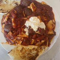 Rigatoni with meatballs, I love the sauce at Plant Based Mafia in Palm Beach Gardens