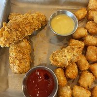 Chicken fingers homemade honey mustard  at Plant Based Mafia in Palm Beach Gardens