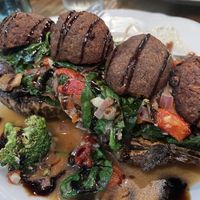 Portobello salad with meatballs   at Plant Based Mafia in Palm Beach Gardens