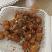 Tater Tots with caramelized onions and cheese  at Plant Based Mafia in Palm Beach Gardens