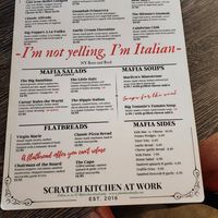 Menu at Plant Based Mafia in Palm Beach Gardens
