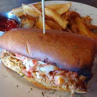 The Godfather with potato wedges at Plant Based Mafia in Palm Beach Gardens