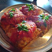 Classic Detroit style pizza (with onions added) at Plant Based Mafia in Palm Beach Gardens