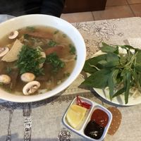 'Beef’ pho at Karuna Vegie House  in Lyneham