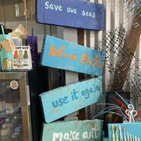 Upcycled art  at Zalie Cakes in Hollywood