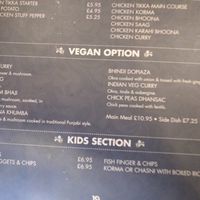 Vegan section at The Phat Bhuna in Paisley