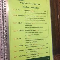 Veg menu  at Sri Pra Phai in Woodside