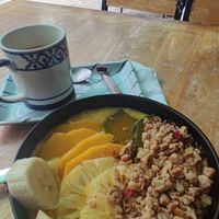 Yellow smoothie bowl at Choop Coffee Break in Ao Nang