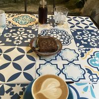 coffee and banana bread  at Phin Coffee in Quang Nam
