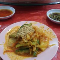 Pickled vegetables and side dips at Zen Fut Sai Kai Vegetarian in Central Singapore