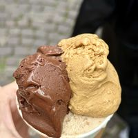 Chocolate, coffee and nuts  at Gelateria La Romana in Peschiera Del Garda