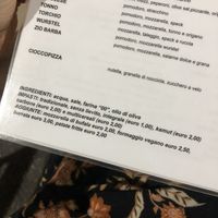 Menu details (vegan cheese +2,50€)  at Il Torchio in Genoa