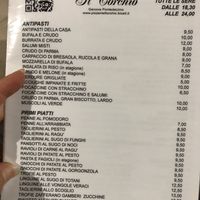 Part of the menu   at Il Torchio in Genoa