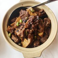 Veggie meat and tofu  at Happy Family III in Monterey Park