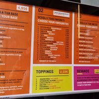 Menu at Wok to Walk in Rome