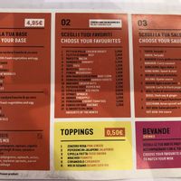 Menu at Wok to Walk in Rome