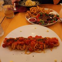 The burger was individually made for our son (without bun and toppings) at Cavo Bistrot in Cagliari