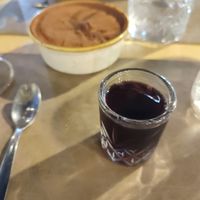 Mirto liquor and tiramisu at Cavo Bistrot in Cagliari