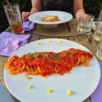 Chili spaghetti (not so spicy imho) at Cavo Bistrot in Cagliari
