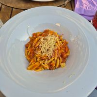 Sardinia pasta (lovely, I think it is with seitan ragu) at Cavo Bistrot in Cagliari