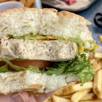 Vegan Chick’n sandwich.  at Universal Studios - Mel's Drive-In in Orlando