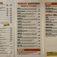 Menu 1 at Broodnodig in Utrecht