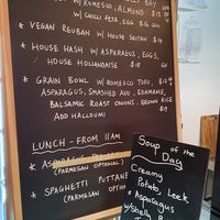Blackboard with vegan options at Origin in Petone