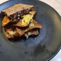 Seitan Reuban sandwich at Origin in Petone