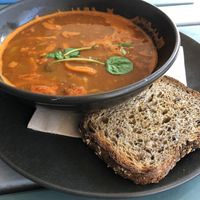 Chickpea lentil soup at Origin in Petone