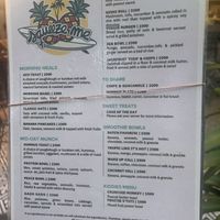 Menu  at Squeeze Me in Arugam Bay