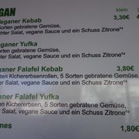 The vegan menu at Berliner Gemüse Döner in Saarbrucken