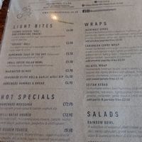 Menu at Cosmic Kitchen in Plymouth