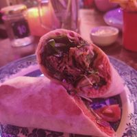 Seitan kebab wrap at Cosmic Kitchen in Plymouth