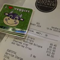 Happy cow   at Cosmic Kitchen in Plymouth