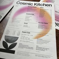 Menu  at Cosmic Kitchen in Plymouth
