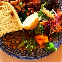 Mixed salads bar  at Cosmic Kitchen in Plymouth